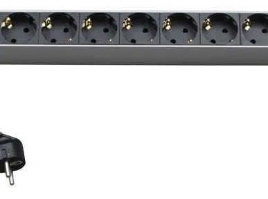 фото Блок розеток 8-м 16А SHT19-8SH-S-2.5EU горизонт. с выкл. шнур 2.5м Hyperline 26450