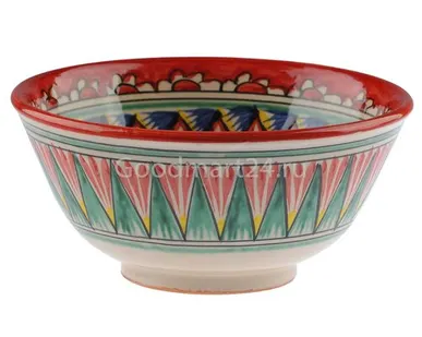 фото Пиалла большая d-11 см., h-5,5 см, красный Мехроб (Риштанская керамика)