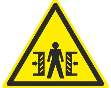 фото Наклейка “Внимание. Опасность зажима” ( W 23 )