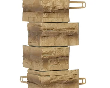 фото Угол фасадной панели «Royal Stone», скалистый камень Гамильтон