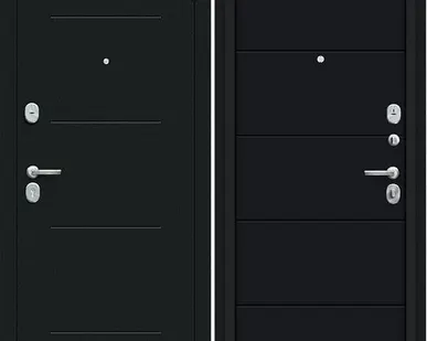 фото Входная дверь Граффити-1 Букле черное-total-black_черныйШелк