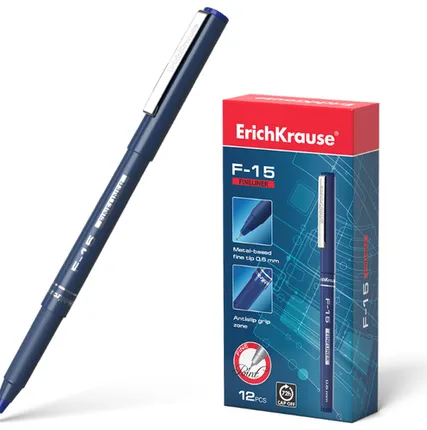 Фото №0 Ручка капиллярная линер ЭРИХ КРАУЗЕ 0,6 мм синяя (F-15)