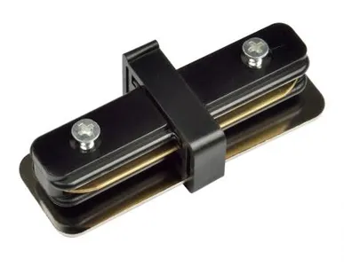 фото UBX-Q121 K11 BLACK 1 POLYBAG Соединитель для 2-х шинопроводов прямой внутренний. Однофазный. Черный. ТМ Volpe.