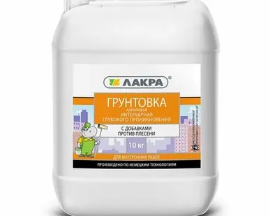 фото Дисма Грунт интерьерный глубокого проникновения пр. плесени Лакра 10кг Л-С