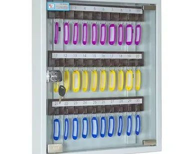 фото Ключница КЛ-30С б со стеклянной дверкой (с брелками)