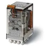 фото Finder Миниатюрное универсальное электромеханическое реле; 4CO 7A; контакты AgCdO; катушка 230В АC; степень защиты RTI; опции: кнопка тест + LED