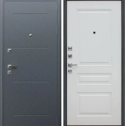 Фото №0 Входная дверь Техно XN-91 U букле графит-матовый белый АСД