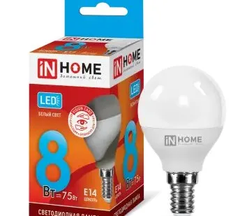 фото Лампа сд LED-ШАР-VC 8Вт 230В Е14 4000К 720Лм IN HOME