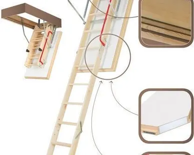 фото FAKRO (ФАКРО) Чердачная лестница Суперэнергосберегающая LWT 70х130х305