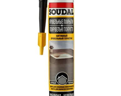 фото Герметик битумный кровельный Soudal черный 280 мл.