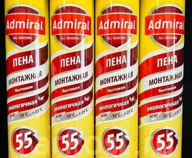 фото Пена бытовая 55 ADMIRAL всесезонная 610 гр, 1000 мл упаковка 12 шт