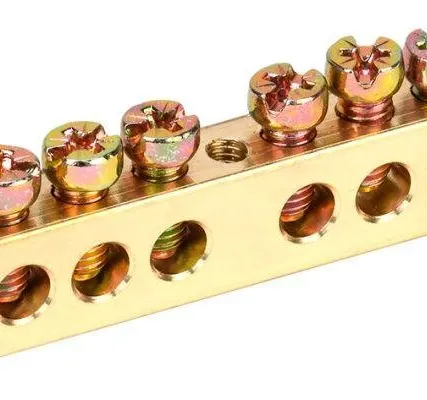 Фото №0 Шина PEN "земля-ноль" 8х12мм 8/1 (8групп/крепеж по центру) ИЭК YNN20-08-100