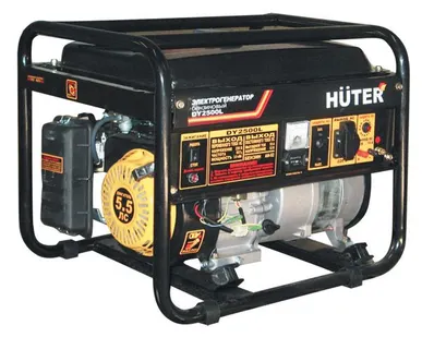 фото Генератор бензиновый 64/1/3 Huter DY2500L, 2.2 кВт, 220 В, ручной стартер бак 15 л