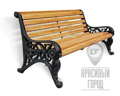 фото Скамья чугунная для парка со спинкой