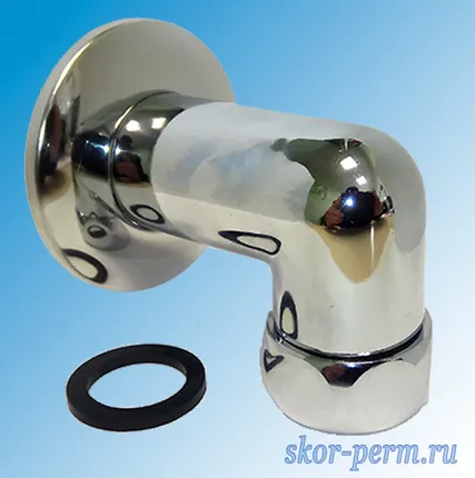 Фото №2 Соединение угловое 1&quot;х1&quot; гайка/штуцер с отражателем для полотенцесушителя