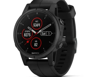 фото Часы Garmin Fenix 5S Plus Sapphire черные с черным ремешком