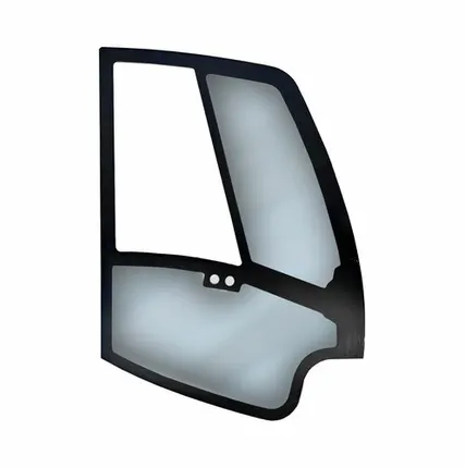 Фото №0 Стекло JS двери левое с шелкографией, с вырезом под форточку и отверстиями под упор