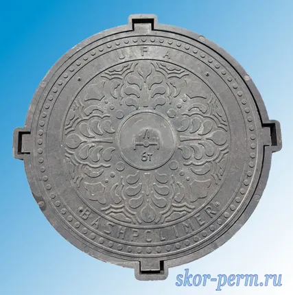 Фото №0 Люк полимер-песчаный (нагрузка 6,0 т) тип Л, черный, Башполимер