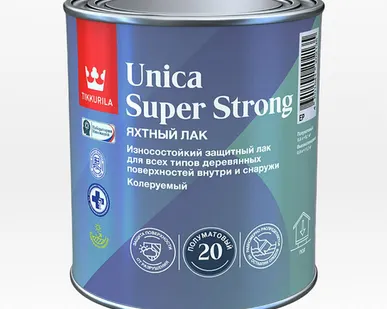 фото Лак универсальный Unica Super Strong Tikkurila, полуматовый, 0,9 л