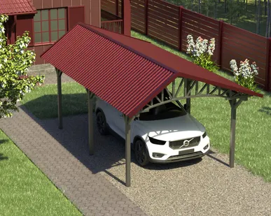 фото Двускатный навес №20 из профнастила 3,5х6,3 м