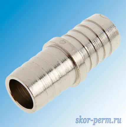 Фото №0 Соединитель штуцерный никелированный 25х25 мм