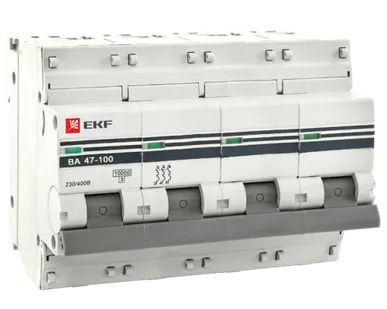 фото ВА 47-100, 4P 10А (C) 10kA EKF PROxima