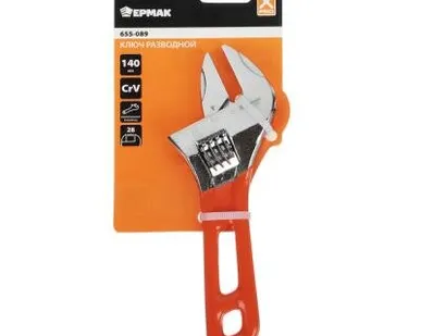 фото КЛЮЧ РАЗВОДНОЙ, 140 ММ, CRV, УКОРОЧЕННАЯ РУЧКА 655-089