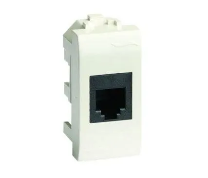 Фото №0 Розетка компьютерная 1-м СП Brava 1мод. RJ45 5E (разъем Hyperline) бел. DKC 76654B