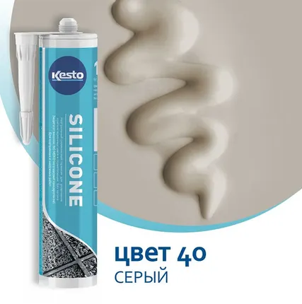 Фото №0 Kesto Санитарный силикон серый №40 350мл (79831)