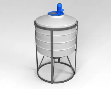 фото Емкость ФМ 5000 литров в обрешетке с турбинной мешалкой