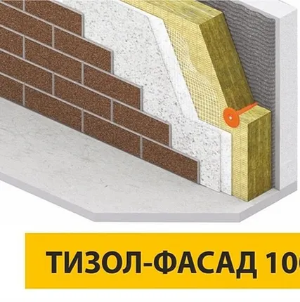 Фото №0 Теплоизоляция Фасад 100кг/м3 (50*600*1000 мм) 6шт. 3,6м2 (0,18м3) Тизол