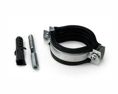 фото Хомут 1 1/4" с резиновым уплотнителем (Д=40мм) (болт+дюбель) металл