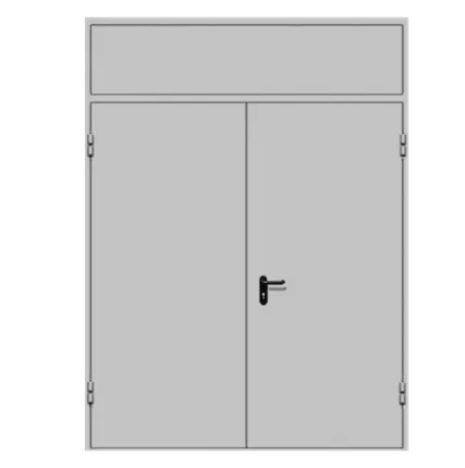 Фото №0 Техническая двупольная дверь ДМ-2 с глухой фрамугой - с порогом