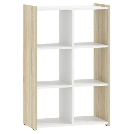 Фото №0 стеллаж СИМПЛ 684х350х1058мм белый/дуб сонома