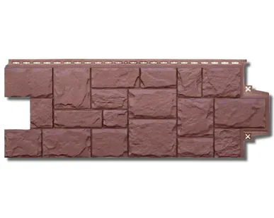 фото Фасадная панель Grand Line Крупный камень Коричневый 1103*417мм (раб.размер 982*383 мм)