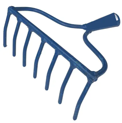 Фото №0 Грабли прямые 7 зубцов без черенка "ЕВРО" (Металлик)