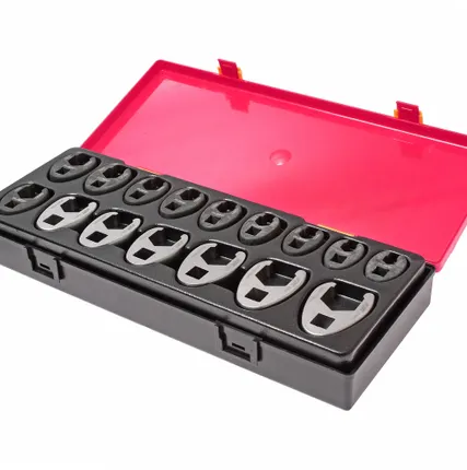 Фото №0 Набор ключей разрезных 10-19мм 3/8&quot; , 21-27мм 1/2&quot; односторонних 16 предметов в кейсе JTC