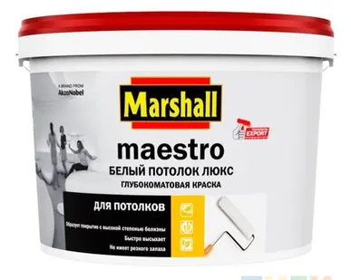 фото Краска "Маэстро" В/Д Белый потолок ЛЮКС 9л