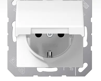 фото AS1520KLWW JUNG AS500 розетка SCHUKO 16A 250V~ с крышкой; белая