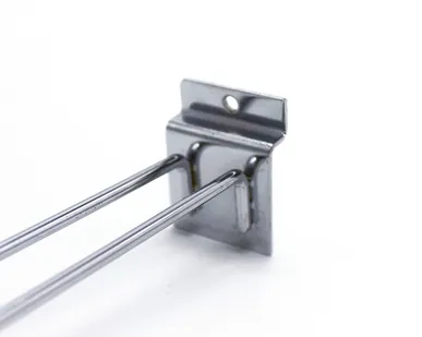 фото Еврокрючок двойной на экономпанель, длинна 250мм d=5 мм, хром