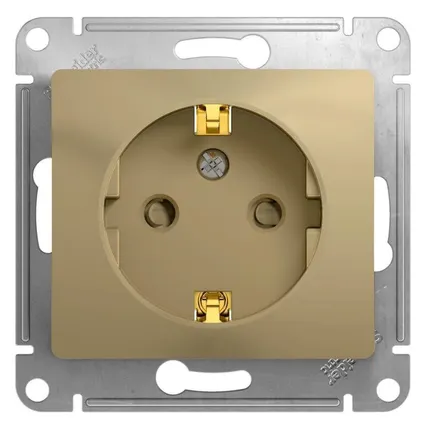 Фото №0 Розетка 1-м СП Glossa 16А IP20 с заземл. защ. шторки механизм титан SE GSL000445