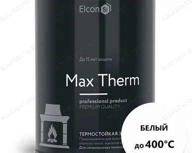 фото Эмаль термостойкая «Элкон/12» до 400 гр БЕЛАЯ 0,8кг