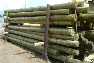 Фото №0 Опоры ЛЭП деревянные пропитанные длина 6,5 м.