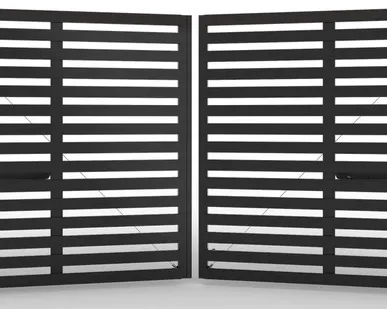 фото Распашные ворота AL-профиль горизонтальные черные 4000х2000 мм