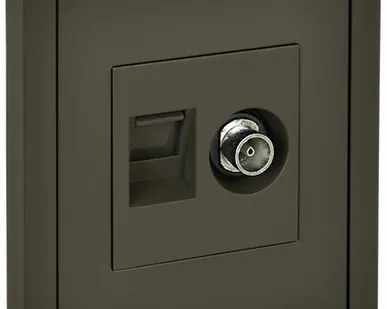 фото FORTE&PIANO Розетка двойная TV+RJ45 кат.5E FP336 серый IEK