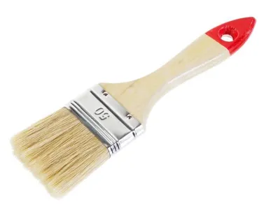 фото Кисть плоская Стандарт 2,5"/63мм из светлой щетины в пластмассовой оправке