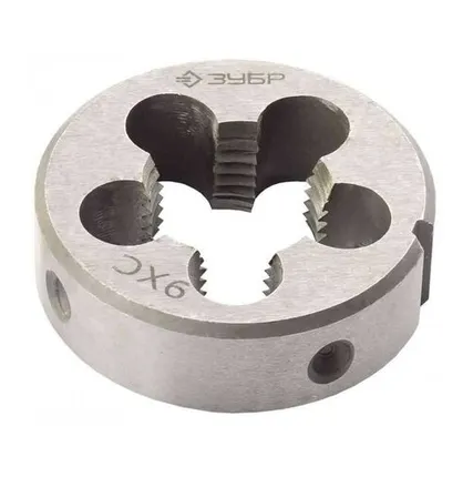 Фото №0 ЗУБР М12x1.25мм, плашка, сталь 9ХС, круглая ручная