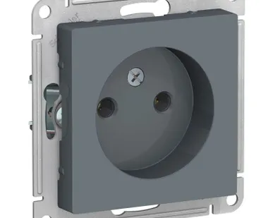 фото Розетка 1-м СП AtlasDesign 16А IP20 без заземл. без защ. шторок механизм грифель SE ATN000741