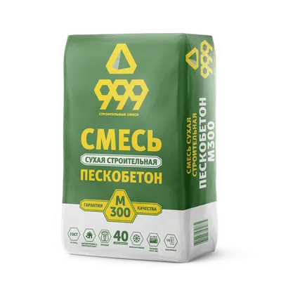 Фото №0 Смесь цементно-песчаная 999 М-300 40 кг