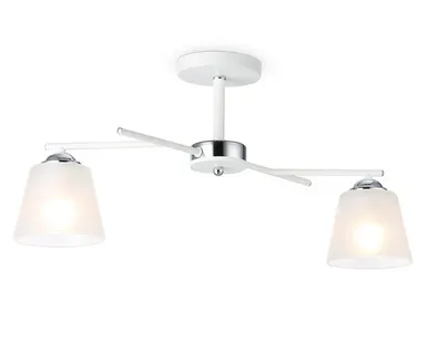фото Светильник подвесной AMBRELLA LIGHT TR303201/2 WH/CH/FR белый/хром/белый матовый E27 2х60Вт